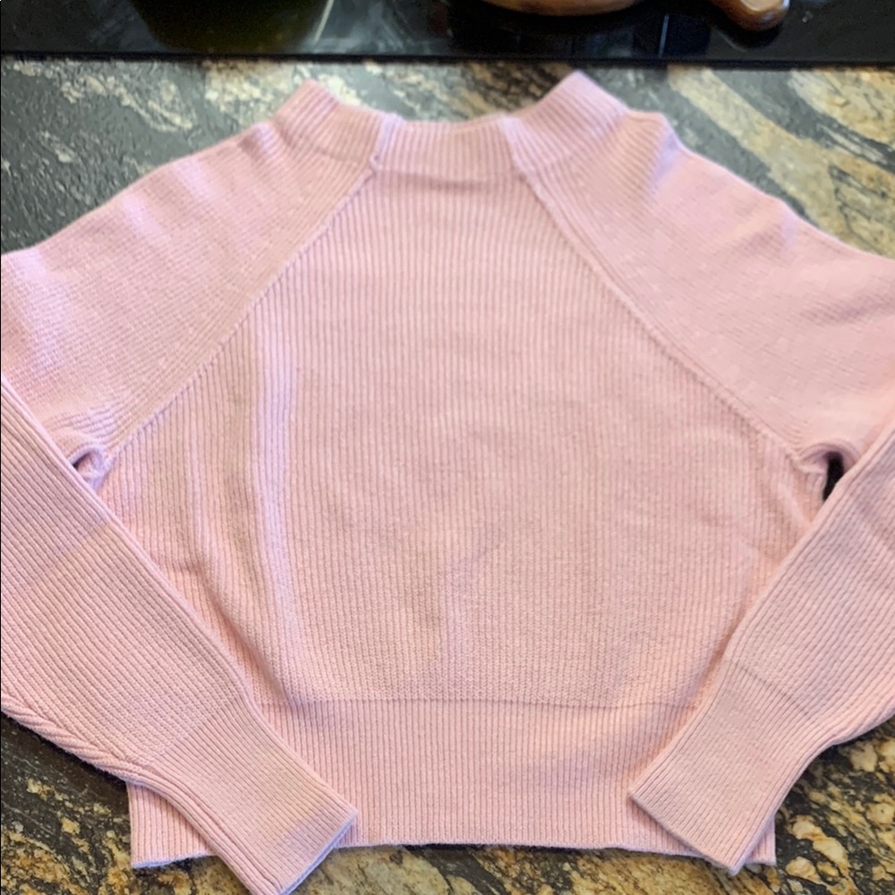 Free People Pink Ribbed Sweater XS